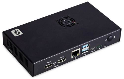 Raspberry Pi SBC-Gehäuse Passend für (Entwicklungskits): Raspberry Pi inkl. aktiven Kühler Schwarz