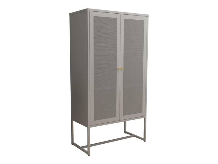 [en.casa] Büroschrank Sund, Grau, Metall, 2 Fächer, 80x150x40 cm, Büromöbel, Büroschränke, Aktenschränke