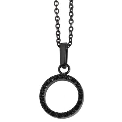 Kette mit Anhänger ADELIA´S "Damen Edelstahl Ankerkette Halskette mit Anhänger Anker", schwarz, Halsketten, Damen, Edelstahl