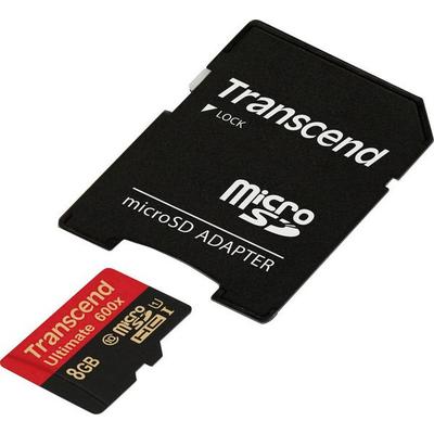 Transcend Ultimate (600x) microSDHC-Karte Industrial 8GB Class 10, UHS-I inkl. SD-Adapter
