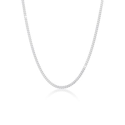 Silberkette KUZZOI "Halskette Herren Panzerkette Basic Mann 925 Silber" Gr. 50, silber, Halsketten, Herren, 50, ohne Stein, Silber 925 (Sterlingsilber), Silberkette