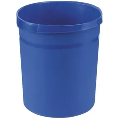 Papierkorb HAN Grip 18 L blau aus Kunststoff klassischer Abfalleimer für Büro und Wohnflächen