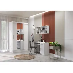 JUGENDZIMMER-SET TOBBY 01 3-teilig weiß/weiß Kleiderschrank, Schreibtisch, Wandregal