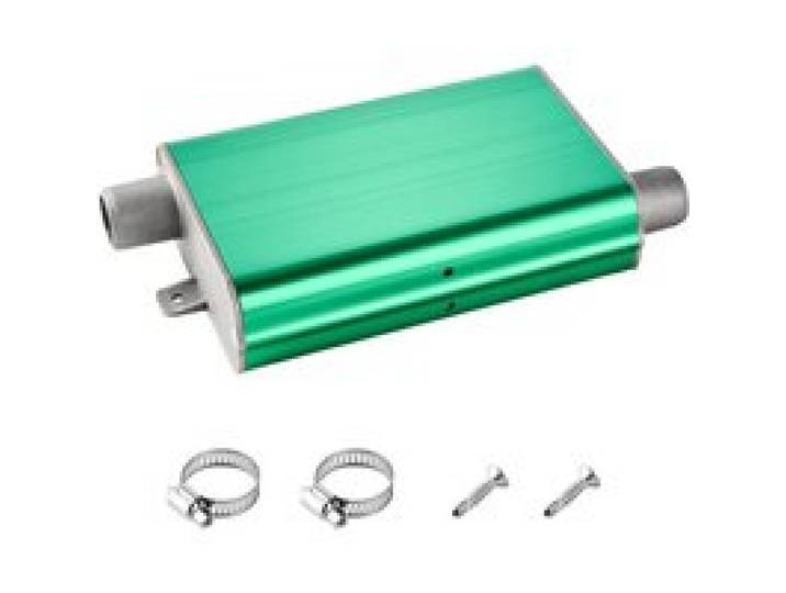 VEVOR Diesel kacheldemper uitlaatdemperset met 2 klemmen en schroeven, aluminiumlegering, parkeerverwarmingsgeluiddemper voor 2 kW / 5 kW / 8 kW parkeerverwarming