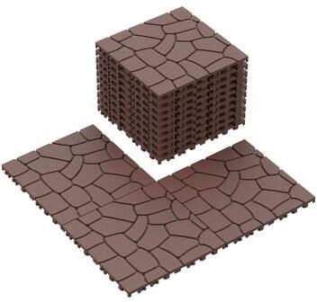 Kodotan sofa "44pcs Stone texture 12"" Patio Deck Tiles, DIY Module Interlocking Decking Tiles Floor Tile"