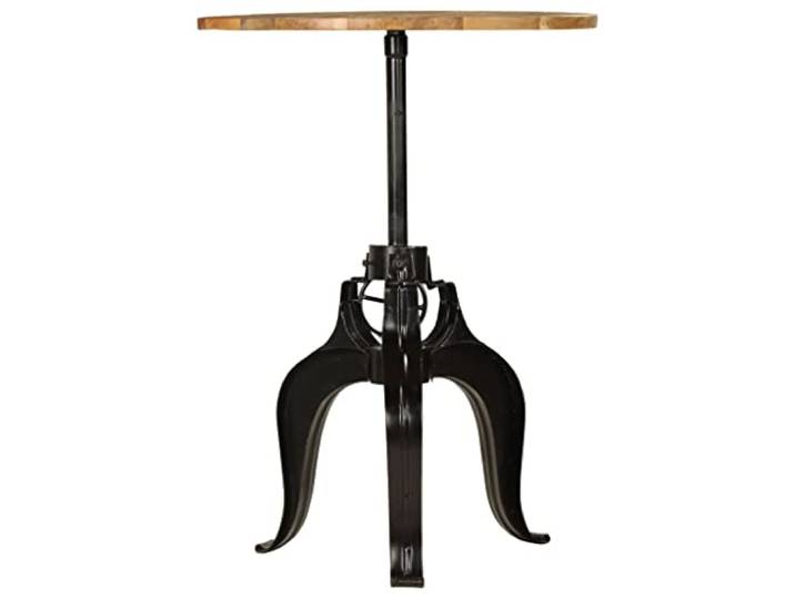 Bartisch aus massivem Mangoholz mit Stahlgestell, Höhe Massives Mangoholz, pulverbeschichteter Stahl, höhenverstellbar, Vintage-Charme, einfache Montage