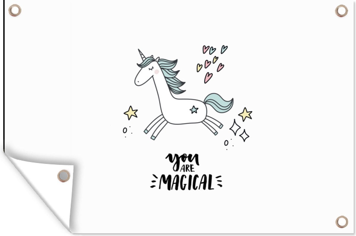 Tuindecoratie Unicorn Tuinposter You are magical - B: 120 cm, H: 80 cm