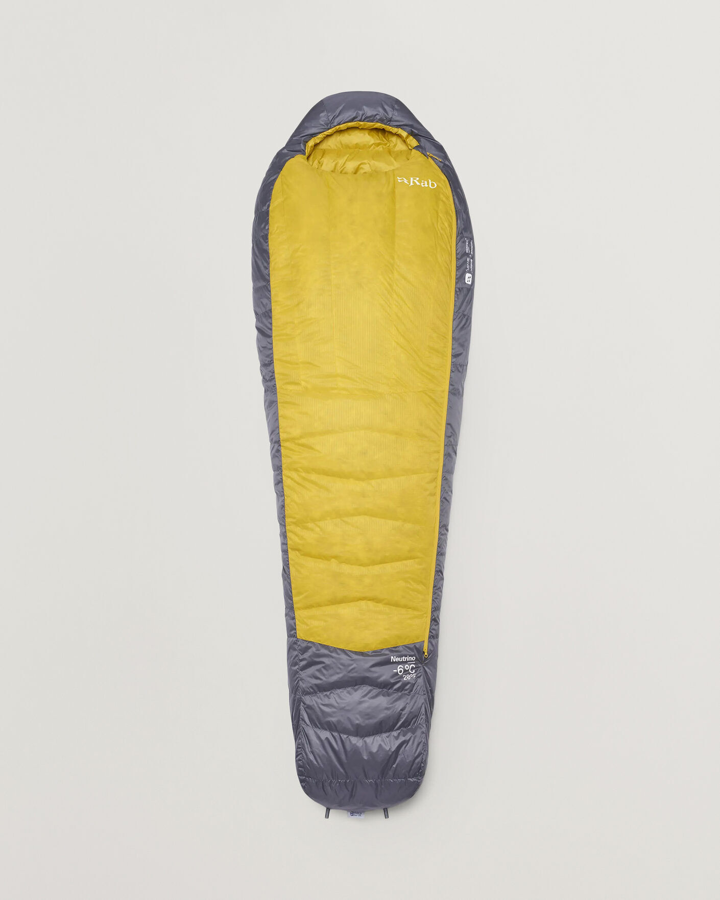Rab Neutrino -6C Sleeping Bag Regular Graphene/Dark Pollen men One size Gul,Flerfarvet