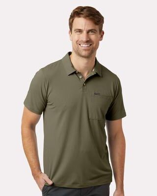 Columbia 211856 Men's Tech Trail Utility Polo Shirt in Stone Green size Medium   Polyester/Elastane
