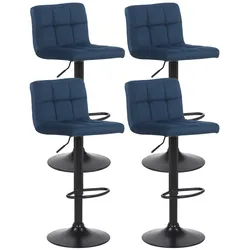 CLP 4er Set Barhocker Feni Samt   Farbe: blau
