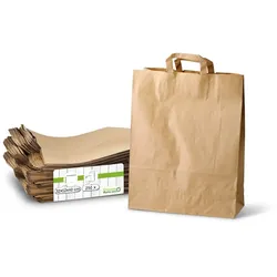 greenbox - Tragetaschen aus Recyclingpapier XL, 32 x 12 x 40 cm, braun, 250 St.
