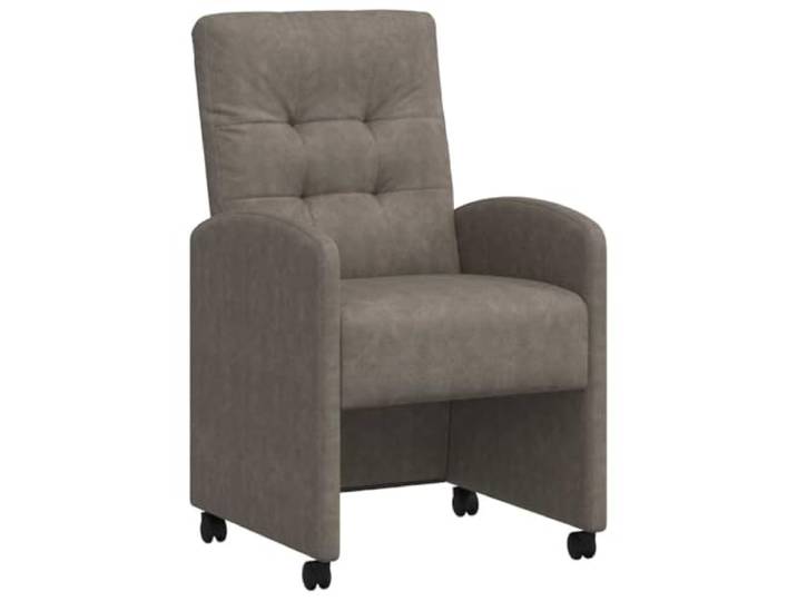 Todiikf 2er Set Esszimmerstühle mit Rollen Armlehne Kunstleder Grau Moderne Polsterstühle mit flexiblen Rollen und bequemer Schaumstoffpolsterung für Esszimmer, Home-Office und Konferenzraum.