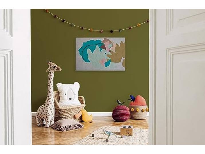 Leinwandbild Grafik abstrakt Kunst - Kunstdruck blau grau - 90x60 cm Querformat - Moderne Wanddekoration Schlafzimmer Wohnzimmer Küche - Bild auf Keilrahmen