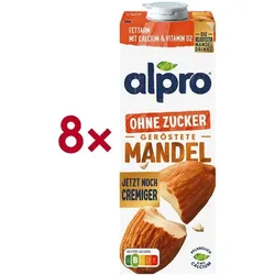 alpro 8er-Pack Mandeldrink »Geröstete Mandel ohne Zucker« 1 Liter