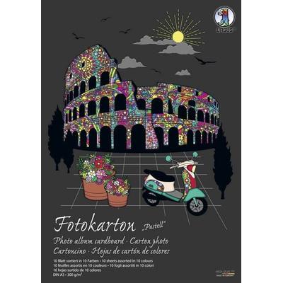 URSUS Fotokarton-Block 'Sonderedition - Pastell' (300 g/m²), DIN A3, 10 Blatt sortiert in 10 Farben