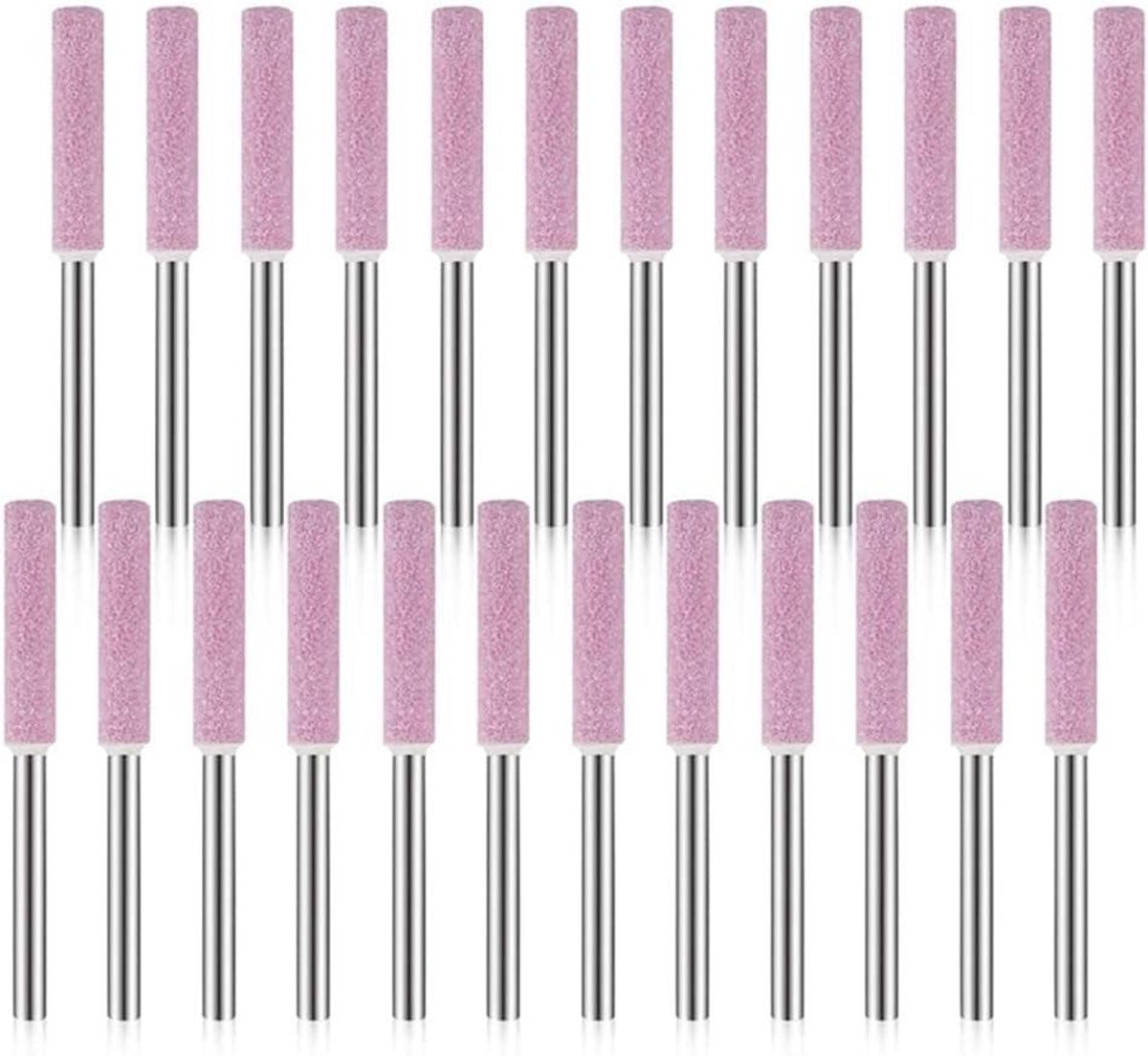 Kettingzaag Slijper Set van 24 stuks - Slijpsteen voor Zaagketting Onderhoud - Metaalkleur - 3x4.8mm