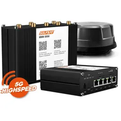 SELFSAT MWR 5550 eSIM 5G Cat 20 WLAN Router bis 3,3 Gbps inkl. Panorama Antenne schwarz