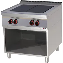 A&S polarny Elektroherd Standgerät mit Unterbau Edelstahl Massiv-Herdplatten 12 kw 800x900x900mm 50-300°C