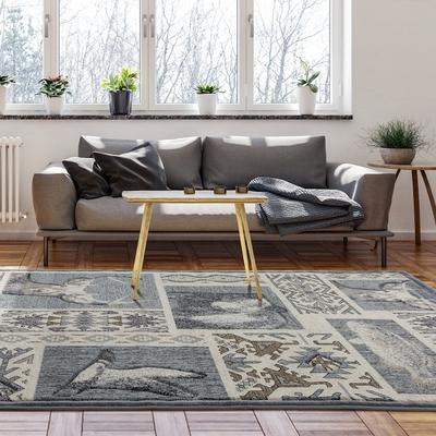 MDA Rugs Wild Life Collection Cream/Dark Grey Area Rug