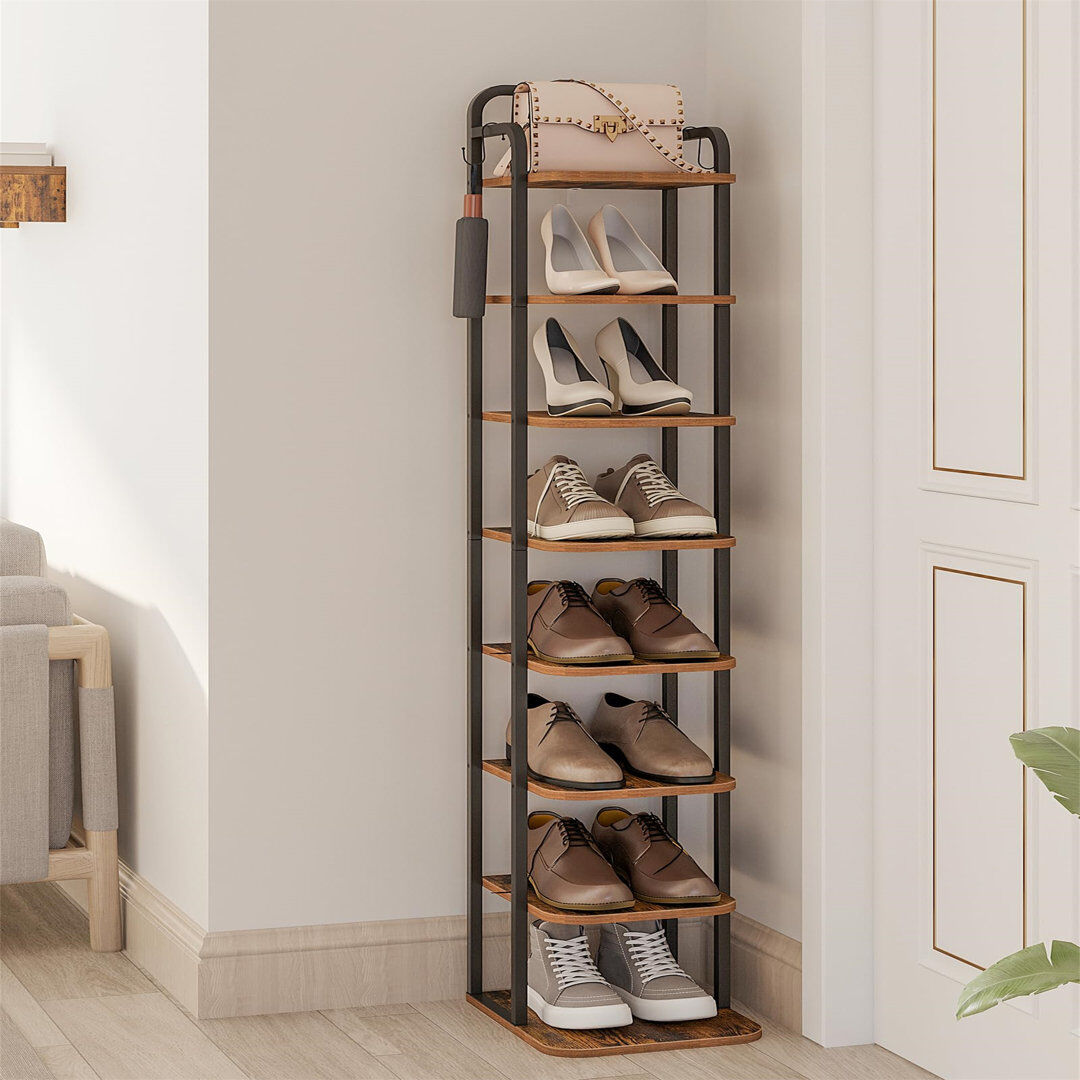 Borough Wharf 8 Pair Shoe Rack Brown;Black 8