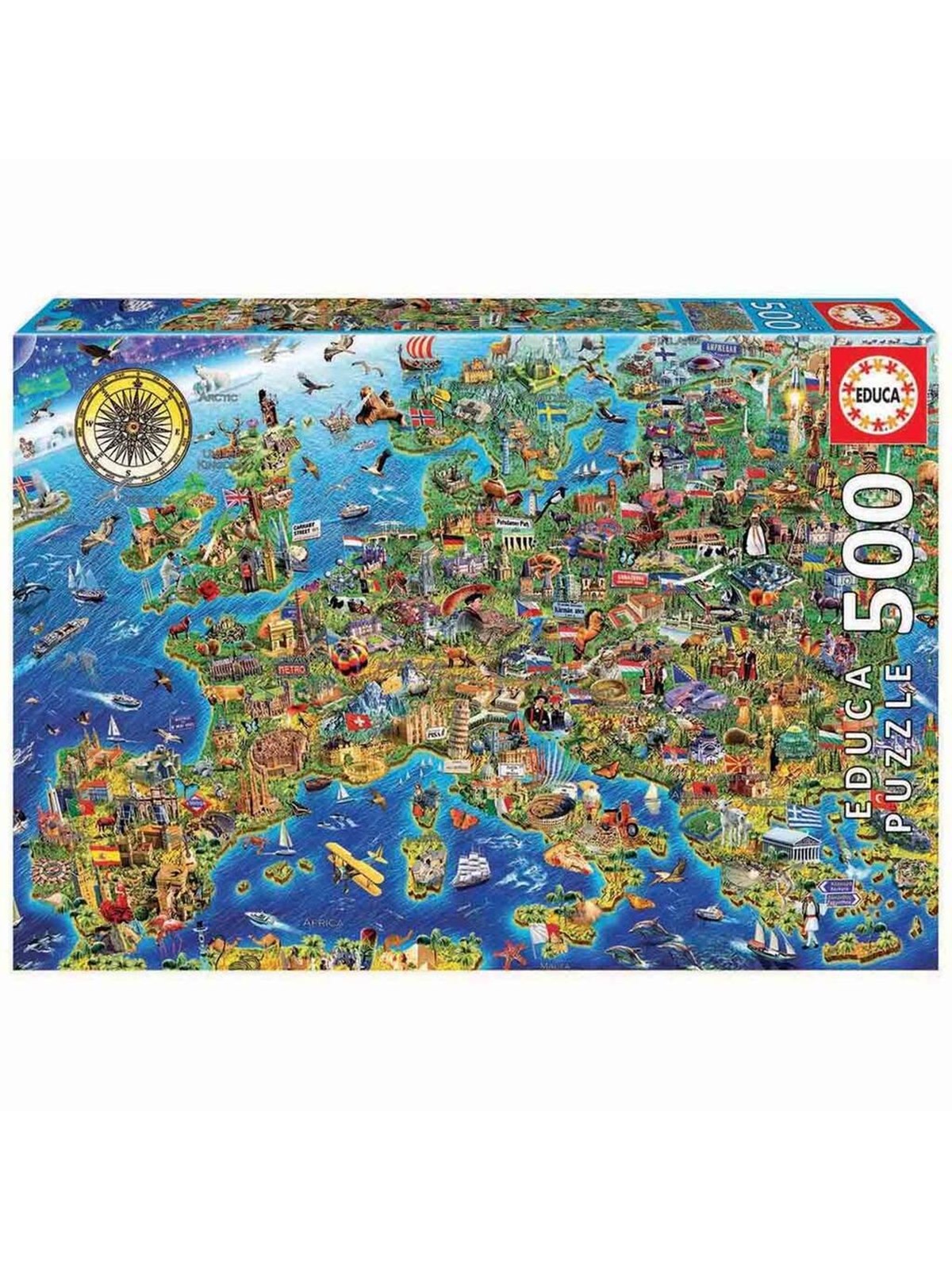 Educa 500 Teile Verrückte Europakarte Puzzle