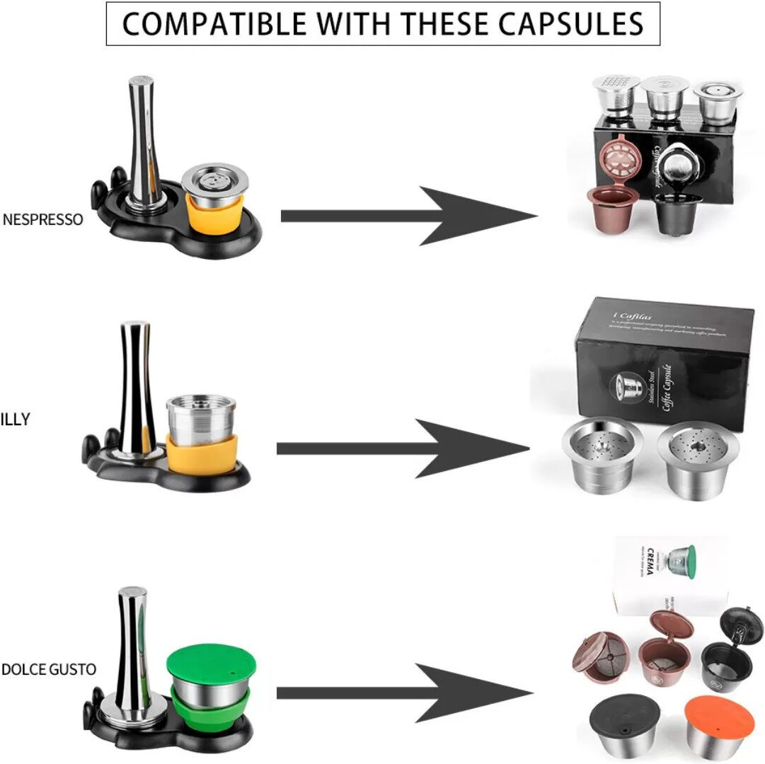 INF Kaffeepad-Tampermatte kompatibel mit Nespresso – PP-Kapselbasishalter, mehrfarbiges Kaffeepad-Tamperpad Gelb