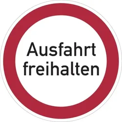 Verbotsschild, Ausfahrt freihalten - praxisbewährt - 300x0.45 mm Aluminium geprägt