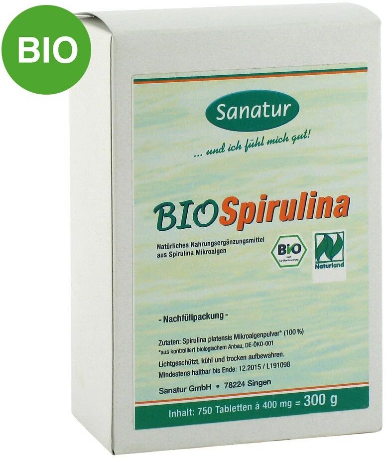 Biospirulina Mikroalgen 400 mg Tabletten Nachfüllpackung 750stk