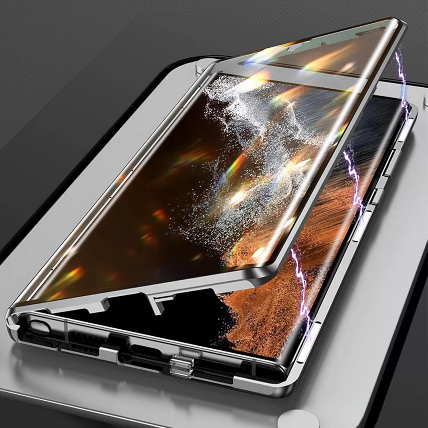 INF Coque magnétique en verre trempé double face Samsung S23
