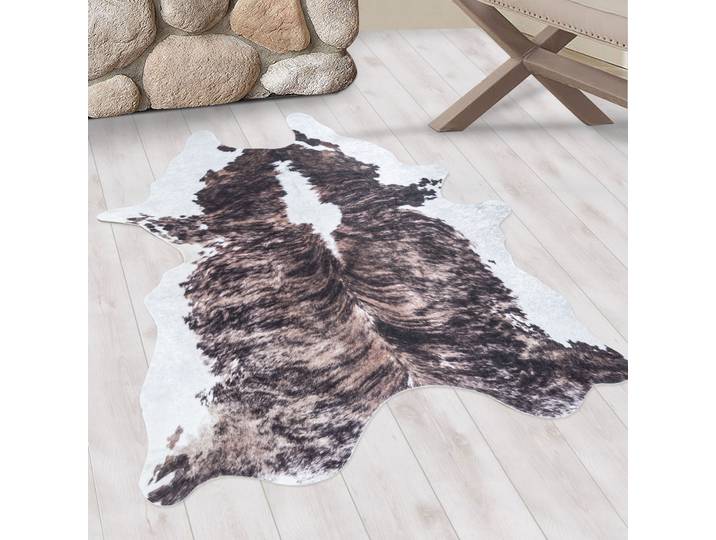 Teppich AYYILDIZ TEPPICHE ETOSHA 4113 , braun, B:100cm H:6mm L:135cm, Polyester, Teppiche, Teppich, Pflegeleicht / Moderner Fell Look