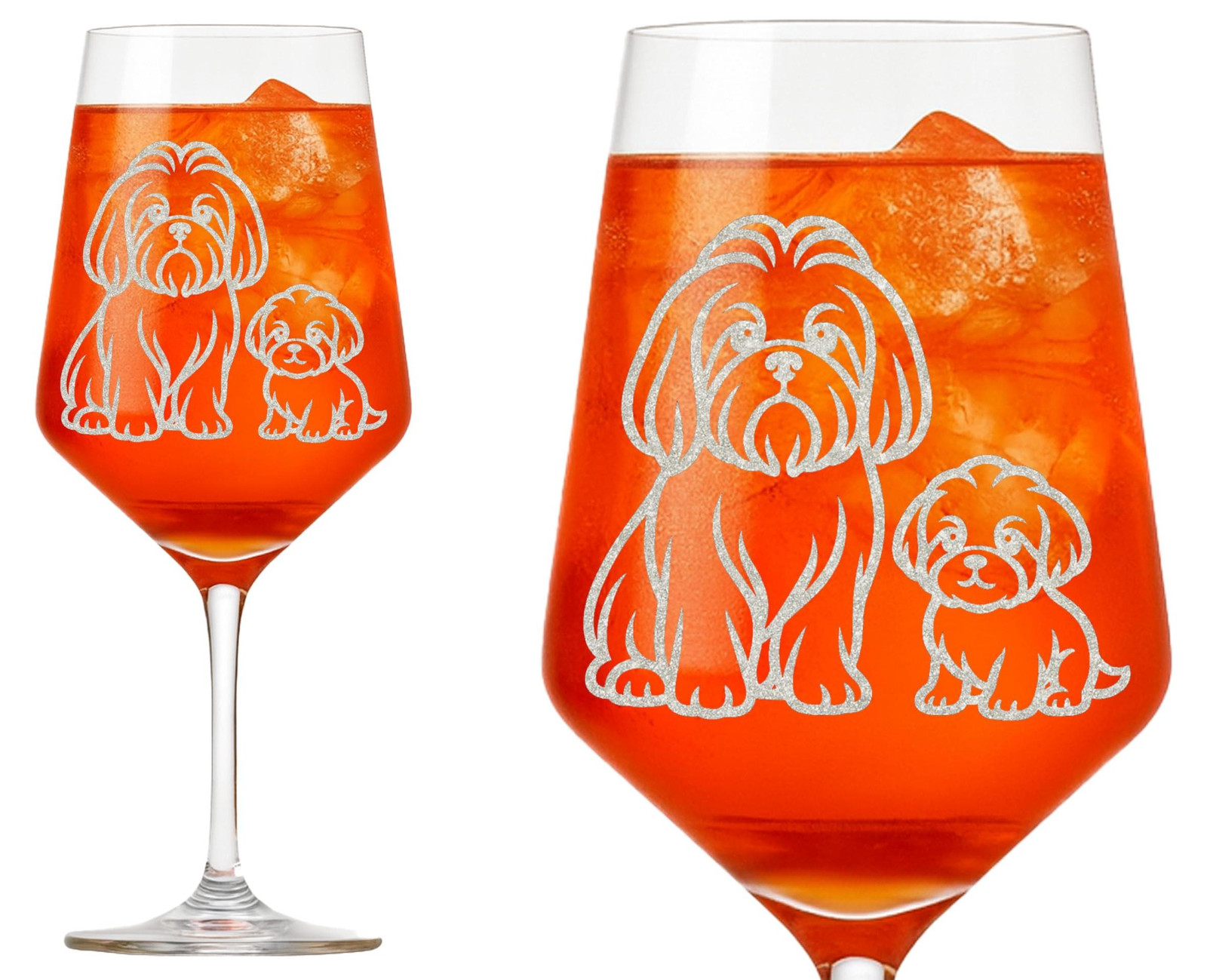 Dripio Wijnglas met Shih Tzu gravure, 350 ml, vaatwasmachinebestendig