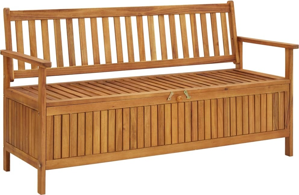 Gartenbank mit Stauraum 148 cm Massivholz Akazie