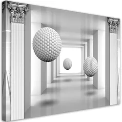 WANDBILD kugeln im 3d tunnel