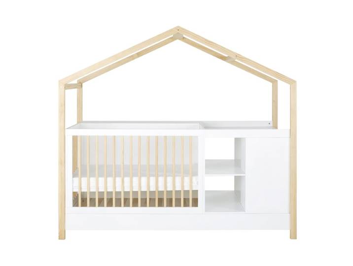 Zweifarbige, verstellbare Babybett-Kombination, L213cm