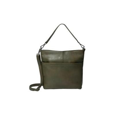 Schultertasche STILL NORDIC "Still Nordic Bag still", Damen, Gr. onesize, grün (schwarz olive), Obermaterial: 100% Leder, Taschen Schultertasche