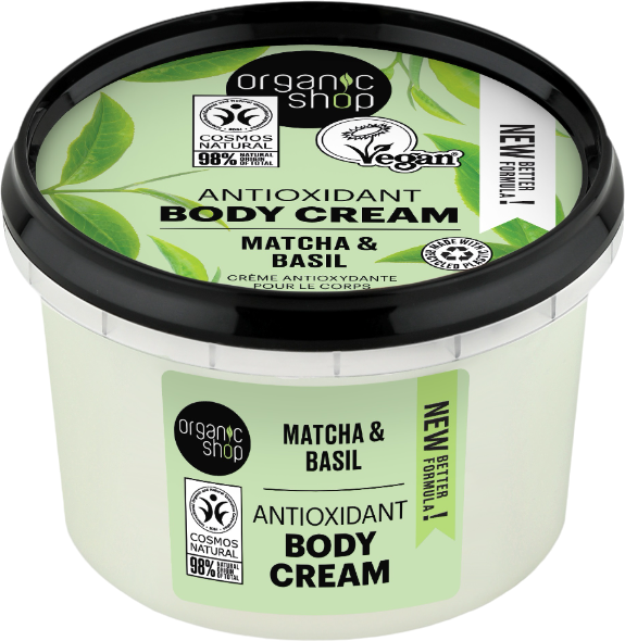 Organic Shop Antioxidative Körpercreme mit Matcha und Basilikum, 250