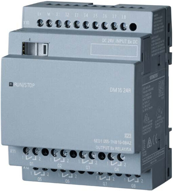Siemens Indus.Sector LOGO!8 DM16 24R Module d'extension 4TI, 8EI/8EO 6ED1055-1NB10-0BA2 (6ED10551NB100BA2)