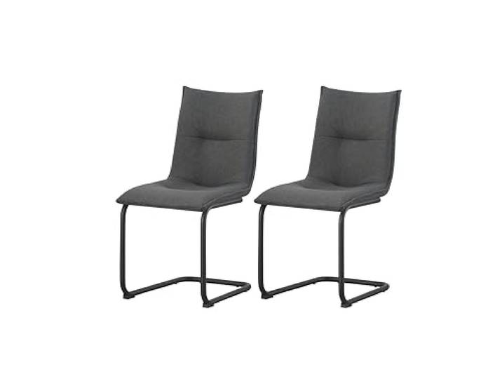 xonox.home – Schwingstuhl Sonja 46x89x59 cm Anthrazit 2er Set – Robuster Freischwinger für Esszimmer – Stabil, langlebig, belastbar 120 kg – Moderner Design-Stuhl für Wohnbereiche