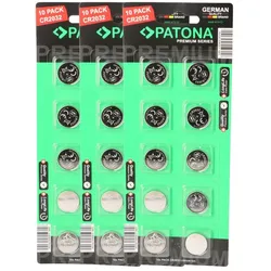 PATONA Premium 30x CR2032 Batterien (3x10er) Pack 3V Lithium