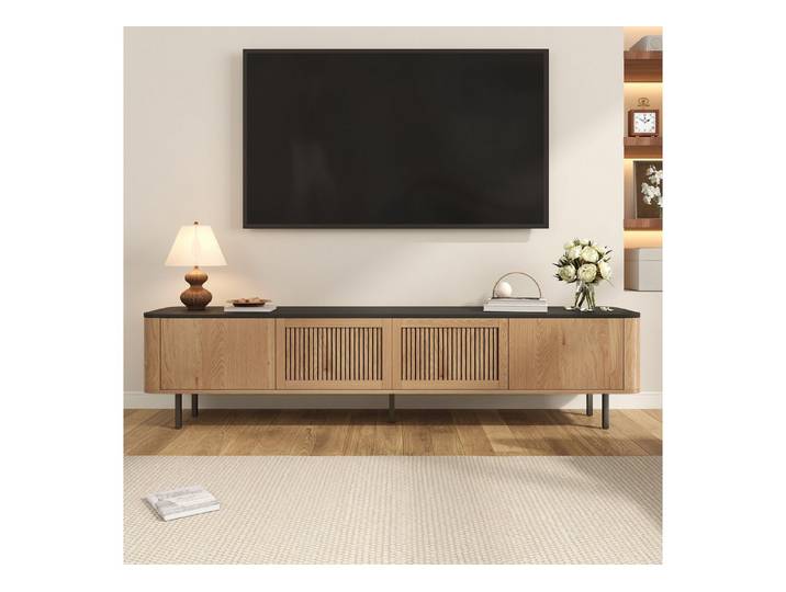 Odikalo TV-Schrank Lowboard TV-Ständer TV-Bank mit Stauraum (niedrigerer TV-Ständer. Einzigartiges Design. 190 x 35 x 45 cm (L x B x H)