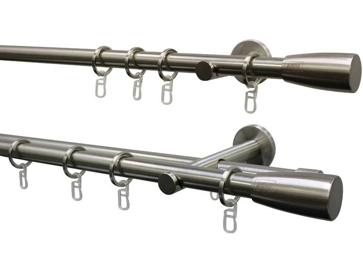 Gardinenstangen-Endstück Konus für Ø 20 mm , silber (edelstahl, optik), 2 Stk., SCHÖNER WOHNEN-KOLLEKTION, Gardinenstangenendstücke, Gardinenstangen-Endstück, Serie Einzelprogramm Leon Ø 20 mm