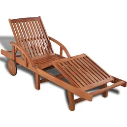 Helloshop26 - Sonnenliege Deckstuhl Sonnenbett Gartenbett Terrassenmöbel massives Akazienholz 02_0012702