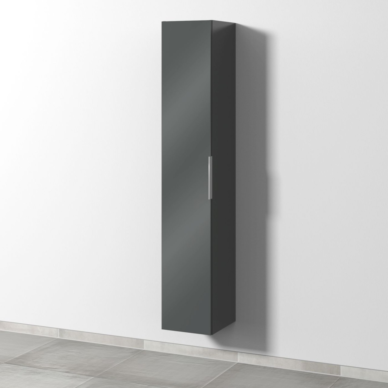 Sanipa 3way Hochschrank mit 1 Tür, Anthrazit-Glanz UF10679