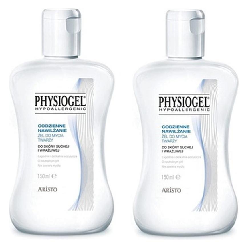 Physiogel SET Codzienne Nawilżenie żel do mycia twarzy do skóry suchej i wrażliwej 2x150ml (Reinigungsgel) (5901549565270)