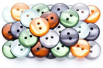 buttinette Mode-Knöpfe, modisch, Größe: 15 mm Ø, Inhalt: 40 Stück