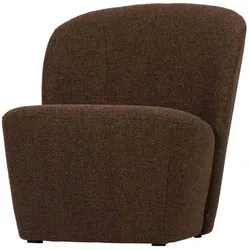Sessel Lofty Stoffbezug, modern und gepolstert, Braun Dunkelbraun, komfortables Rückenkissen