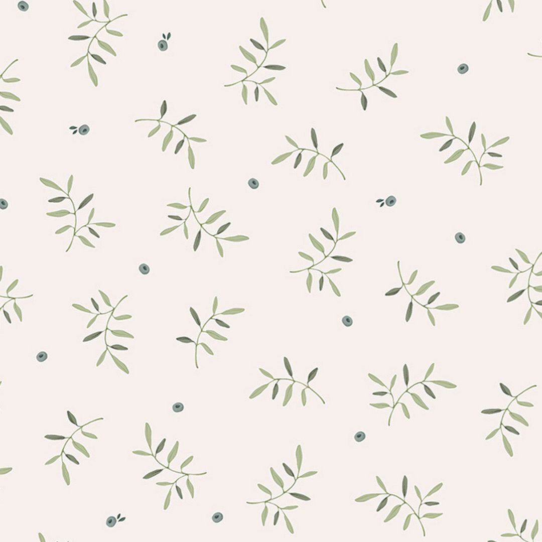 Little Dutch Blueberry Leaves Wallpaper Green 1,000cm L