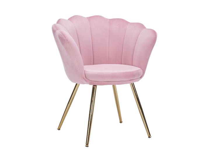 Sessel Samt SHELLY pink/gold