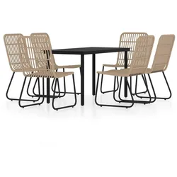 vidaXL 7-tlg. Garten-Essgruppe Eichen-Optik