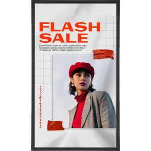 Update-Displays Klapprahmen HardLine, 33 mm Profil, DIN A3, schwarz, Aluminium, selbstklebend, Fenstermontage doppelseitig